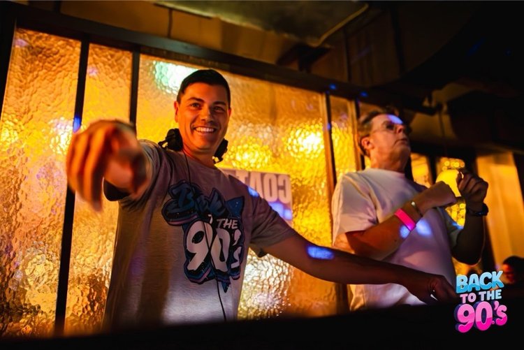 Auckland · Behind the decks at a previous Back to the 90s event